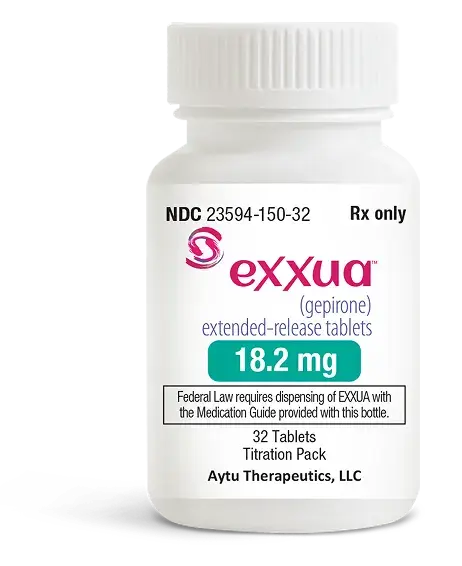 Photo of bottle of EXXUA tablets